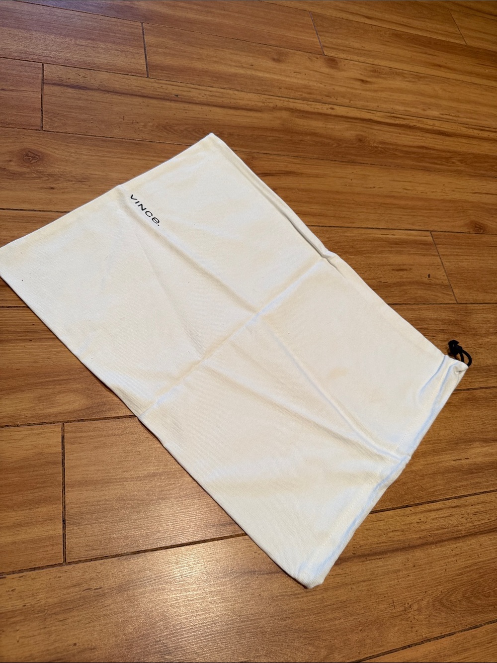 Vince Cream Off White Double Sided Logo Drawstring Shoe Dust Bag Authentic